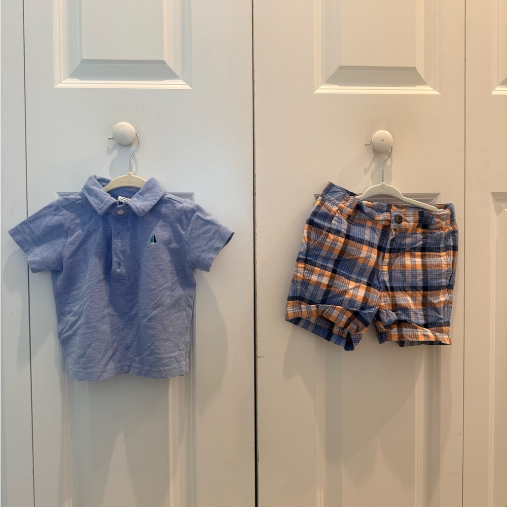 Janie and Jack polo and short set 18-24mo